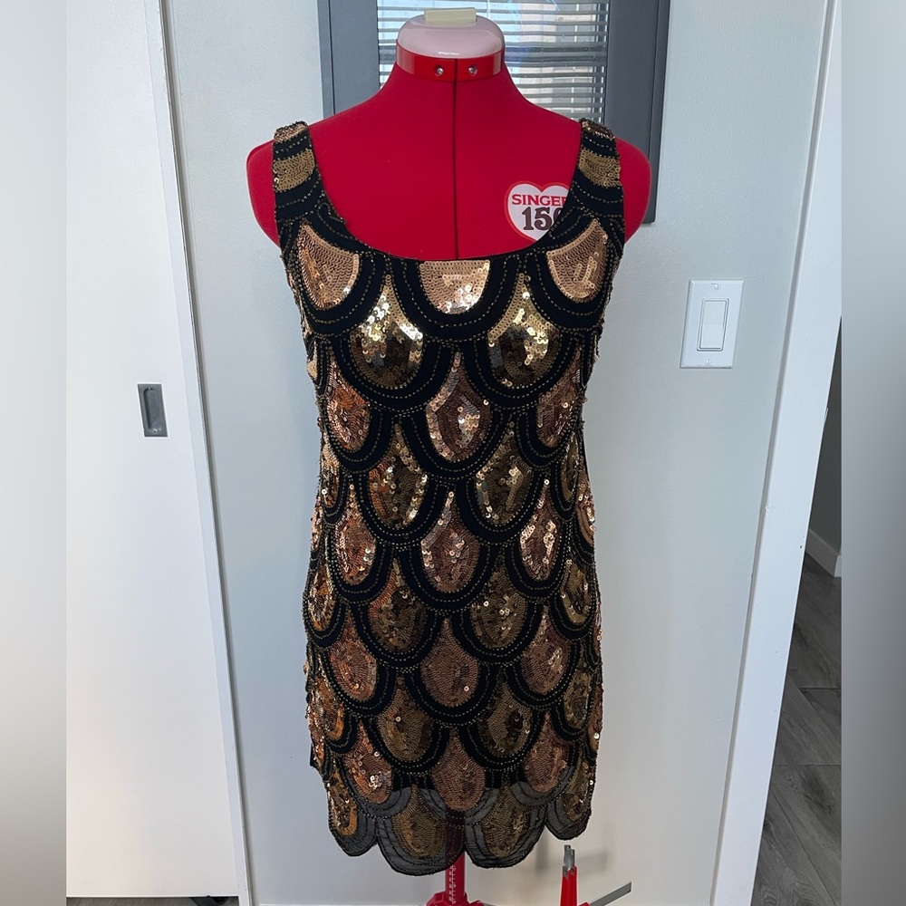 Black and Gold Sequin and beaded dress